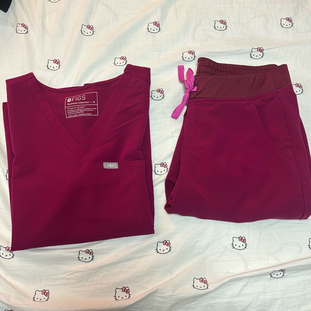 Figs M Catarina & MP Zamora joggers in Dark Magenta